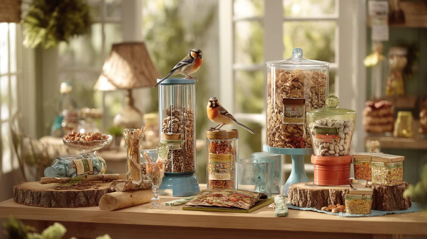 Comida y accesorios para pájaros