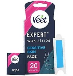 Veet Expert Cold Wax Strips Face Sensitive 20 Strips